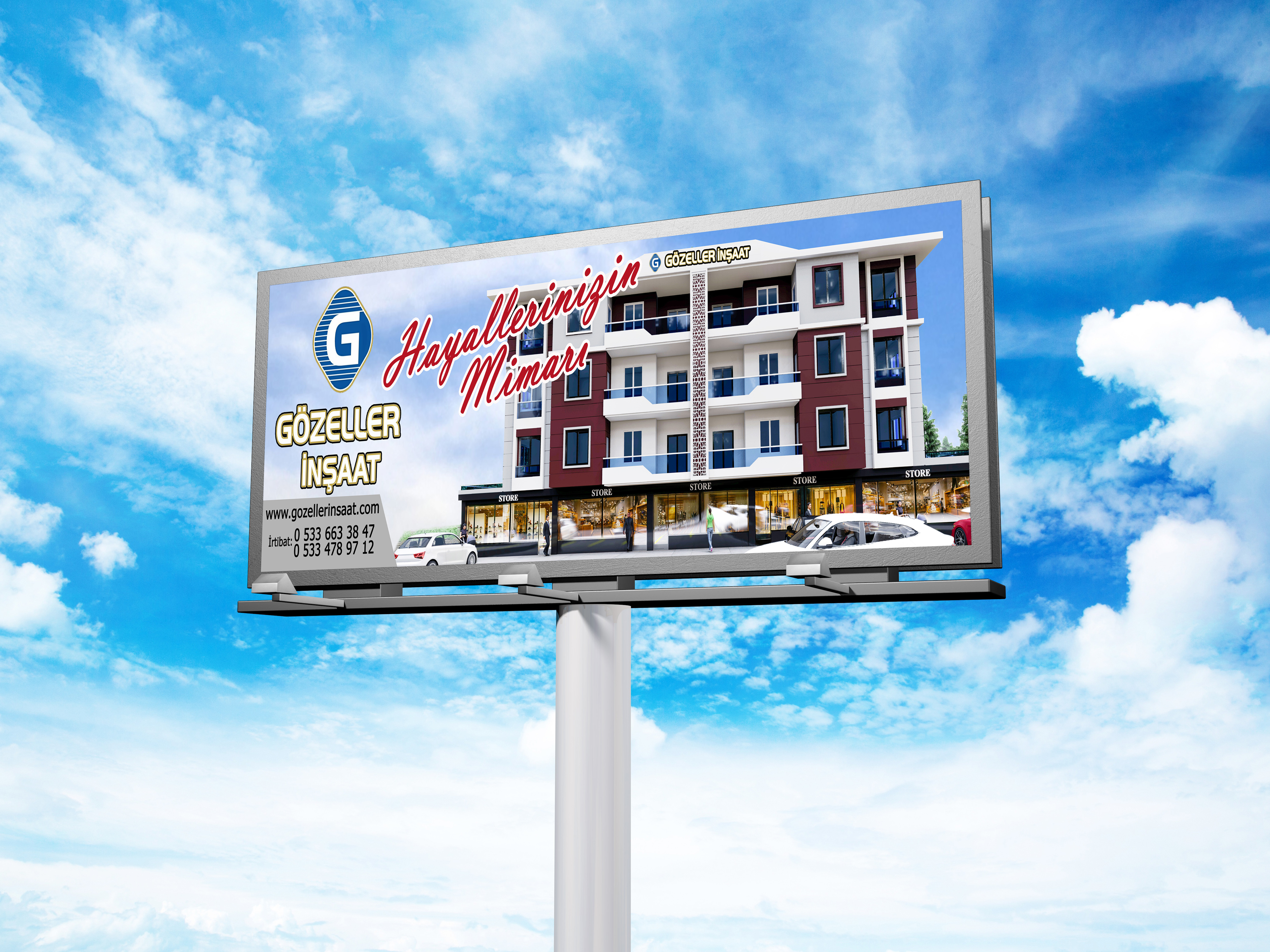 Gözeller İnşaat – Konya Açık Hava Reklamları çalışması